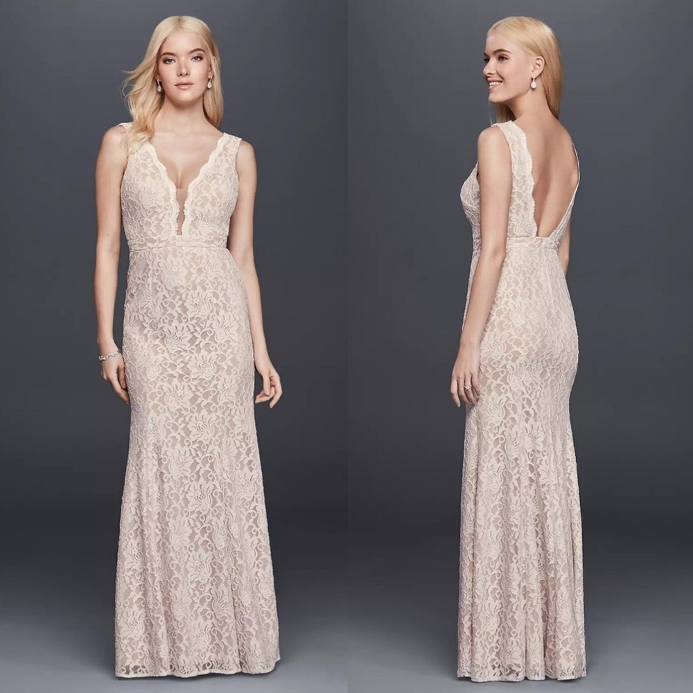 David's Bridal Ivory Lace Gown